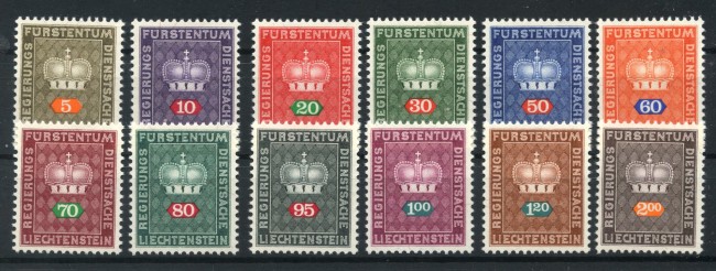 1968/1969 - LIECHTENSTEIN - LOTTO/47823 - FRANCOBOLLI DI SERVIZIO 12v. - NUOVI