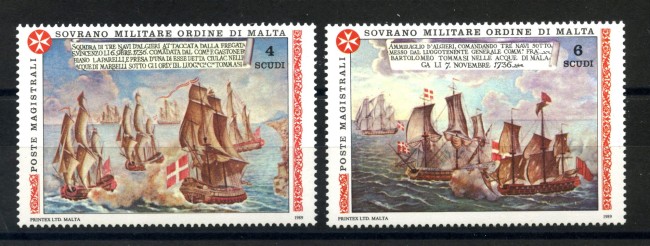 1989 - SOVRANO MILITARE DI MALTA - LOTTO/39205 - BATTAGLIE NAVALI 2v. - NUOVI