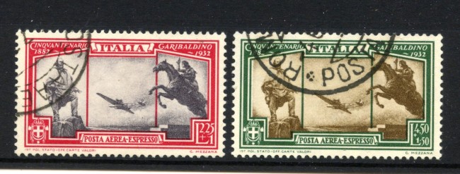 1932 - REGNO - LOTTO/47467 - ESPRESSI AEREI  CINQUANTENARIO G.GARIBALDI - USATI