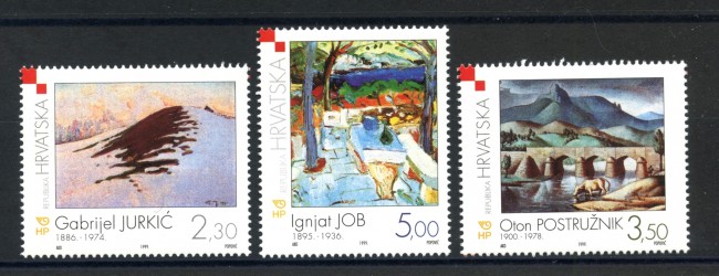 1999 - CROAZIA - ARTE CROATA CONTEMPORANEA 3v. - NUOVI - LOTTO/32876