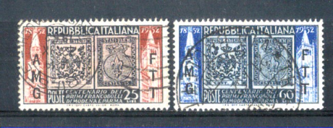 1952 - LOTTO/10321CPU - TRIESTE A - FRANCOBOLLI DI MODENA E PARMA USATI