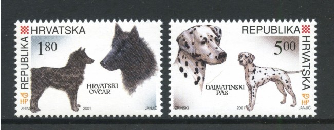 2001 - CROAZIA - FAUNA CANI 2v. - NUOVI - LOTTO/32913