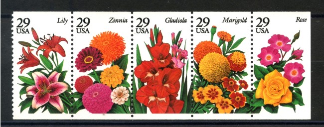 1994 - STATI UNITI - FIORI DI GIARDINO 5v. - NUOVI - LOTTO/35734