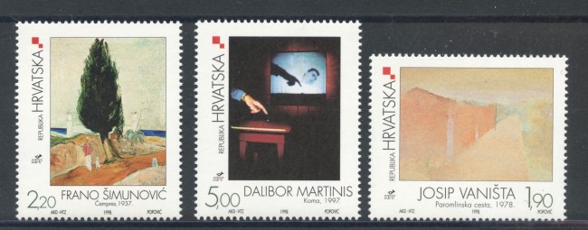 1998 - CROAZIA - PITTURE CROATE 3v. - NUOVI - LOTTO/32856