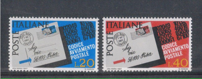 1967 - LOTTO/6469 - REPUBBLICA - CODICE  POSTALE
