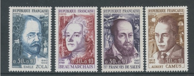 1967 - FRANCIA - UOMINI ILLUSTRI 4v. - NUOVI - LOTTO/25966