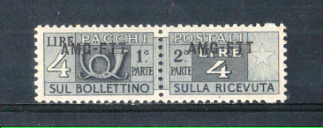 1949/54 - LOTTO/10407N - TRIESTE A - 4 LIRE PACCHI POSTALI NUOVO VARIETA'