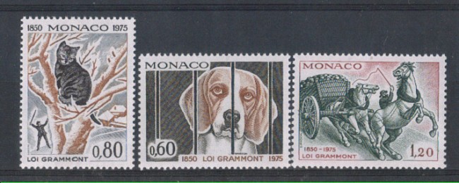 1975 - LOTTO/4370 - MONACO - PROTEZIONE ANIMALI 3v.