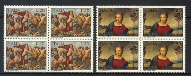 1970 - LOTTO/6523Q - REPUBBLICA - RAFFAELLO SANZIO - QUARTINA NUOVI