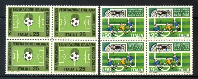 1973 - LOTTO/6576Q - REPUBBLICA - FEDERAZIONE GIOCO CALCIO 2v. QUARTINA NUOVI