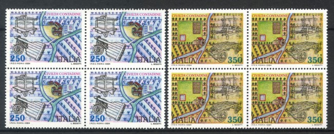 1984 - LOTTO/6817Q - REPUBBLICA - CIVILTA' CONTADINE 2v. - QUARTINE NUOVI