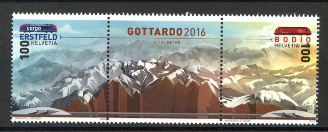 2016 - SVIZZERA - LOTTO/37901 - FERROVIA DEL GOTTARDO 3v. - NUOVI