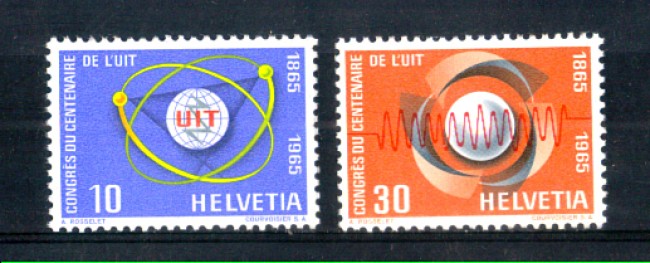 1965 - LOTTO/SVI757CPN - SVIZZERA - CENTENARIO U.I.T. 2v. - NUOVI