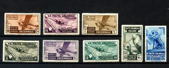 1933 - COLONIE ITALIANE - EMISSIONI GENERALI - POSTA AEREA MARCIA SU ROMA 8v. - LINGUELLATI - LOTTO/32524