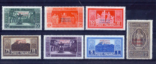 SOMALIA - 1929 - LOTTO/10428 - SOMALIA - MONTECASSINO 7v. - LING.