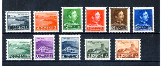 1930 - LOTTO/11177 - ALBANIA - SERIE ORDINARIA 11v. LING.