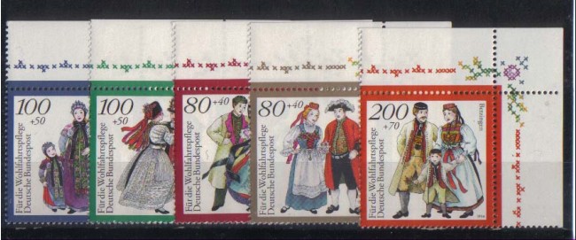 1994 - LOTTO/598  - GERMANIA - COSTUMI REGIONALI 5v. - NUOVI
