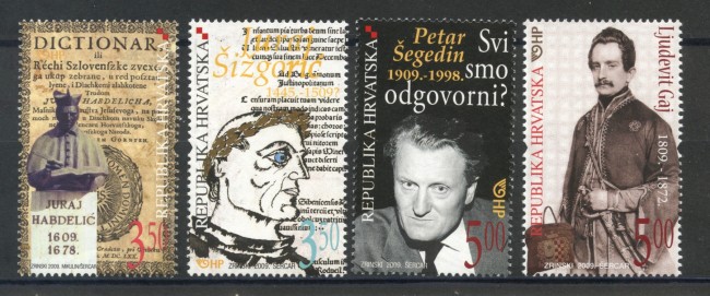 2009 - CROAZIA - PERSONAGGI FAMOSI  4v. - NUOVI - LOTTO/33090