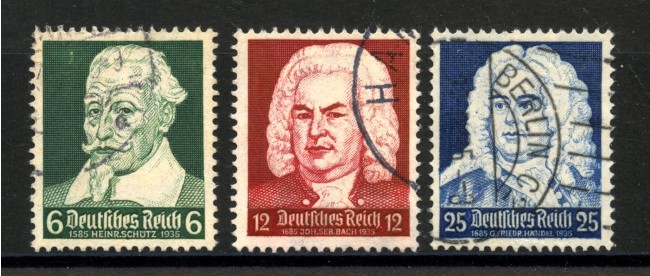 1935 - GERMANIA REICH - COMPOSITORI 3v. - USATI - LOTTO/37494