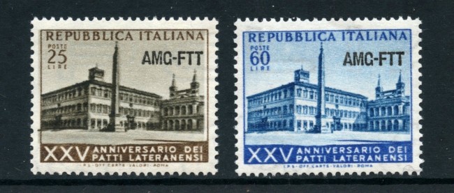 1954 - TRIESTE A - LOTTO/28466 -  PATTI LATERANENSI 2v. FILIGR. LETTERE - NUOVI - 