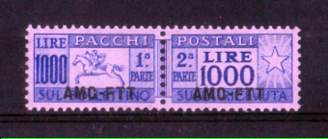 1954 - LOTTO/10423  - TRIESTE A - 1000 LIRE PACCHI POSTALI CAVALLINO - NUOVO
