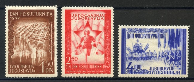 1947 - JUGOSLAVIA - GIORNATE DELLO SPORT 3v. - LINGUELLATI - LOTTO/33753