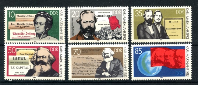 1983 - GERMANIA DDR - CARLO MARX  6v. - NUOVI - LOTTO/36606
