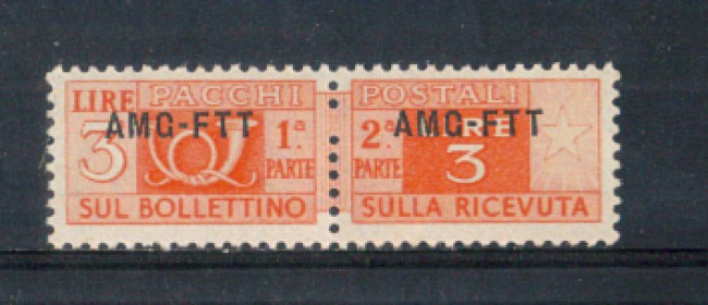 1949/54 - LOTTO/10406N - TRIESTE A - 3 LIRE PACCHI POSTALI NUOVO