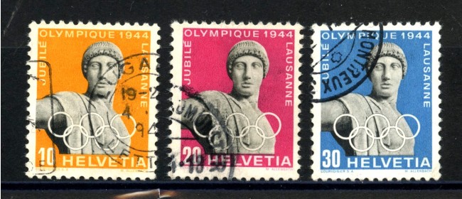 1944 - LOTTO/39373A - SVIZZERA - COMITATO OLIMPICO 3v. - USATI
