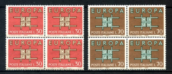 1963 - LOTTO/6418Q - REPUBBLICA - EUROPA 2v. - QUARTINE NUOVI 