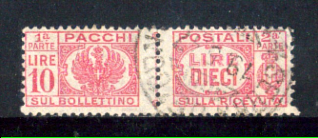 1946  - LOTTO/LUOP64U - LUOGOTENENZA - 10 LIRE PACCHI - USATO