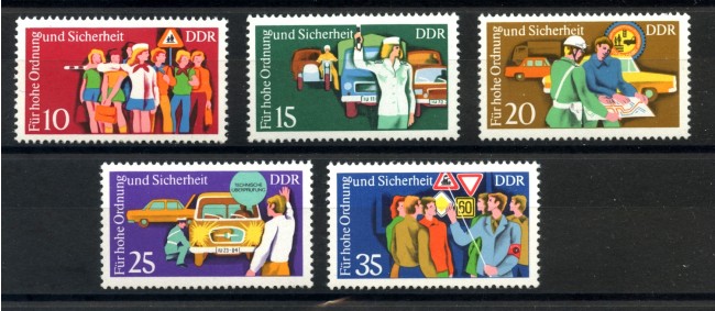 1975 - GERMANIA DDR - SICUREZZA STRADALE 5v.- NUOVI - LOTTO/36527