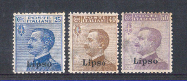 EGEO/LIPSO - 1912 - LOTTO/10010L - 25/40/50 cent. MICHETTI
