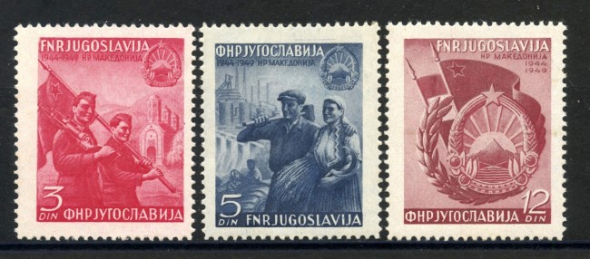 1949 - JUGOSLAVIA - REPUBBLICA DI MACEDONIA  3v. - NUOVI - LOTTO/33764