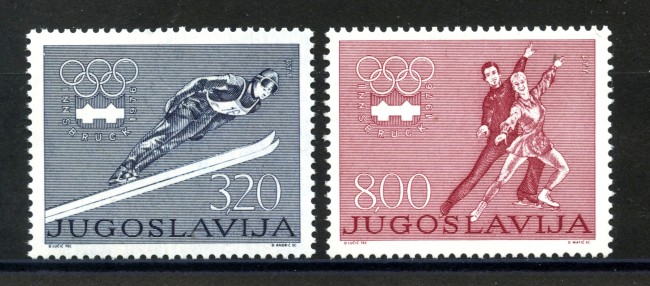 1976 - JUGOSLAVIA - OLIMPIADI DI INNSBRUCK  2v. - NUOVO - LOTTO/35634