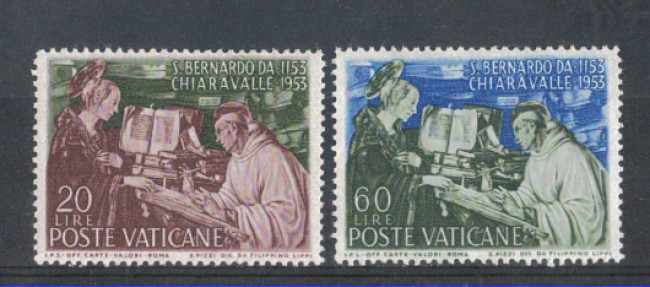 1953 - LOTTO/5835L - VATICANO - SAN BERNARDO 2v. LING.