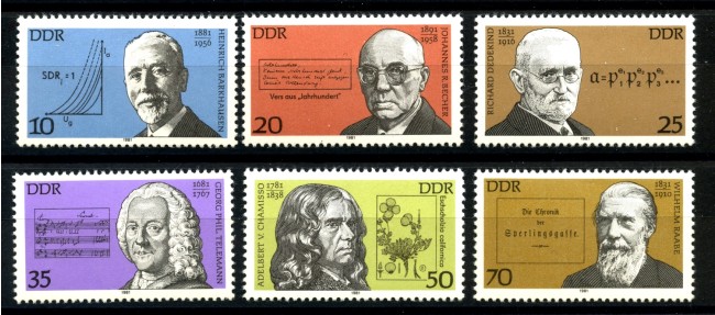 1981 - GERMANIA DDR - PERSONALITA' 6v. - NUOVI - LOTTO/36578