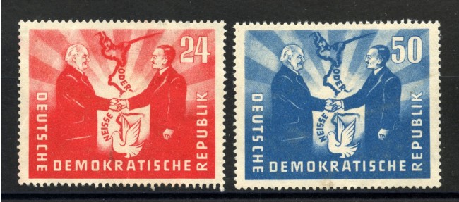 1951 - GERMANIA DDR - AMICIZIA CON LA POLONIA 2v. - NUOVI - LOTTO/36072