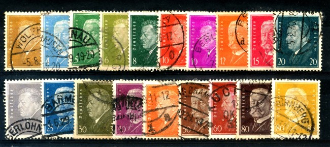 1928 - GERMANIA REICH - EFFIGI 19v. - USATI