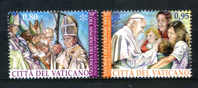 2015 - VATICANO - ISTITUZIONE DEL SINODO DEI VESCOVI 2v. - NUOVI - LOTTO/30730