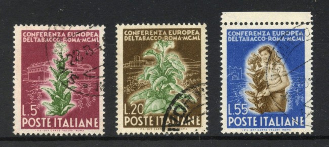 1950 - REPUBBLICA - LOTTO/47754 - CONFERENZA DEL TABACCO 3v. USATI