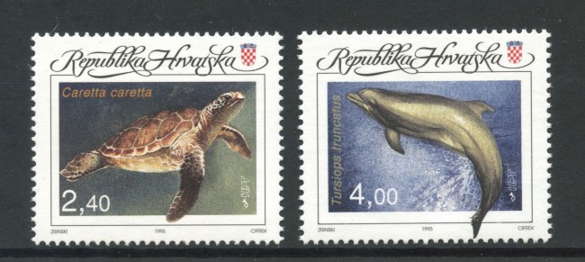 1995 - CROAZIA - FAUNA MARINA 2v.  - NUOVI - LOTTO/32657