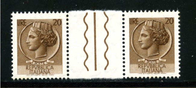 1968 - LOTTO/17421 - REPUBBLICA - 20 LIRE SIRACUSANA - COPPIA INTERSPAZIO