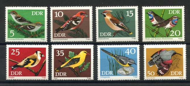 1973 - GERMANIA DDR - UCCELLI CANTERINI 8v. - NUOVI - LOTTO/36455
