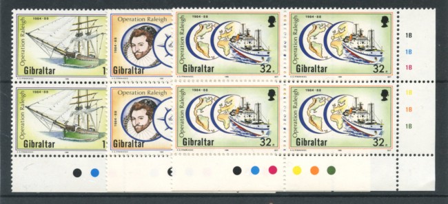 1988 - LOTTO/19996Q - GIBILTERRA - OPERAZIONE RALEIGH 3v. -  QUARTINE
