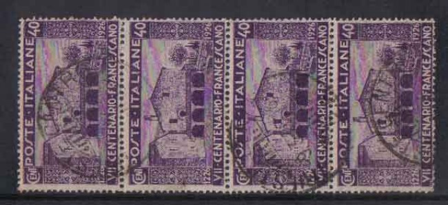 1926 - LOTTO/REG194US - REGNO - S. FRANCESCO 40c. STRISCIA