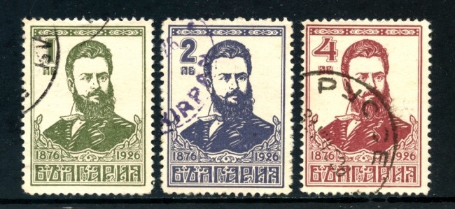 1926 - BULGARIA - POETA C. BOTEV 3v. - USATI - LOTTO/27144