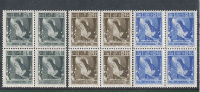 1956 - LOTTO/5848 - VATICANO - S.RITA DA CASCIA QUARTINE