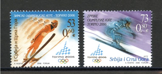 2006 - SERBIA MONTENEGRO - LOTTO/37694 - OLIMPIADI INVERNALI 2v. - NUOVI