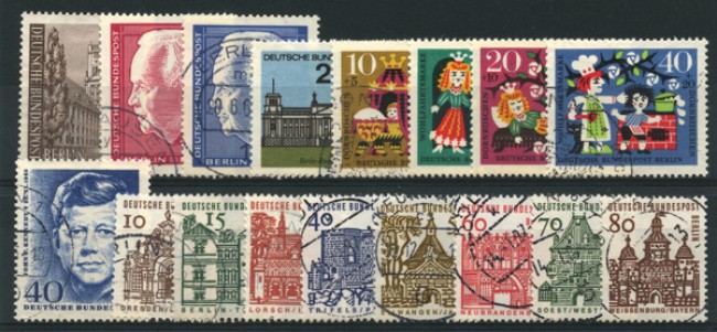 1964 - LOTTO/12591 - BERLINO - ANNATA COMPLETA DI  17 VALORI - USATI